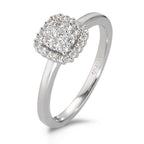 Finger ring 750/18 K vitguld diamant vit, 0.25 ct, 29 stenar, [Brillant], w-si