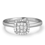 Finger ring 750/18 K vitguld diamant vit, 0.25 ct, 29 stenar, [Brillant], w-si