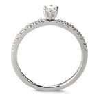 Solitärring 750/18 K vitguld diamant vit, 0.20 ct, 17 stenar, [Brillant], w-si