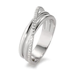 Finger ring 750/18 K vitguld diamant vit, 0.14 ct, 33 stenar, [Brillant], w-si