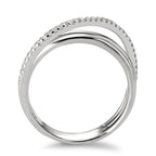Finger ring 750/18 K vitguld diamant vit, 0.14 ct, 33 stenar, [Brillant], w-si