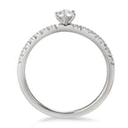 Solitärring 750/18 K vitguld diamant vit, 0.25 ct, 17 stenar, [Brillant], w-si
