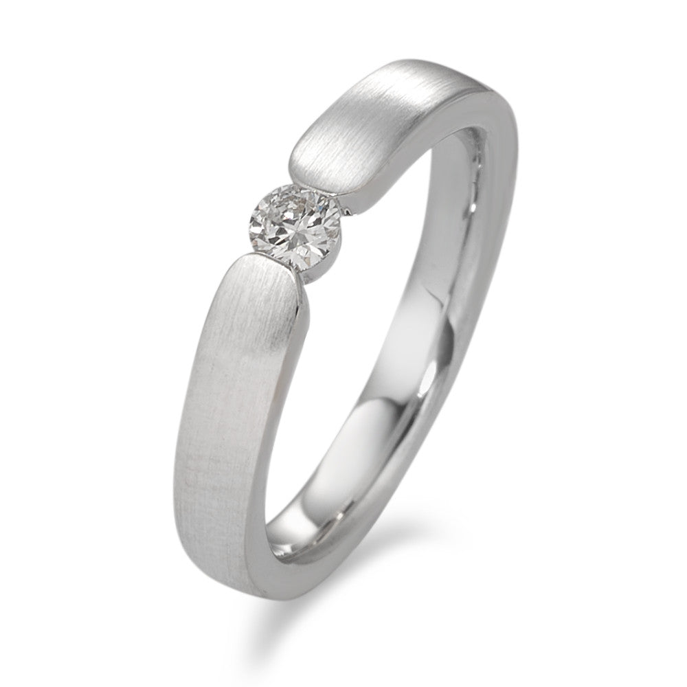 Solitärring 750/18 K vitguld diamant vit, 0.15 ct, [Brillant], w-si
