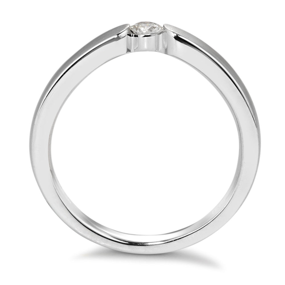 Solitärring 750/18 K vitguld diamant vit, 0.15 ct, [Brillant], w-si
