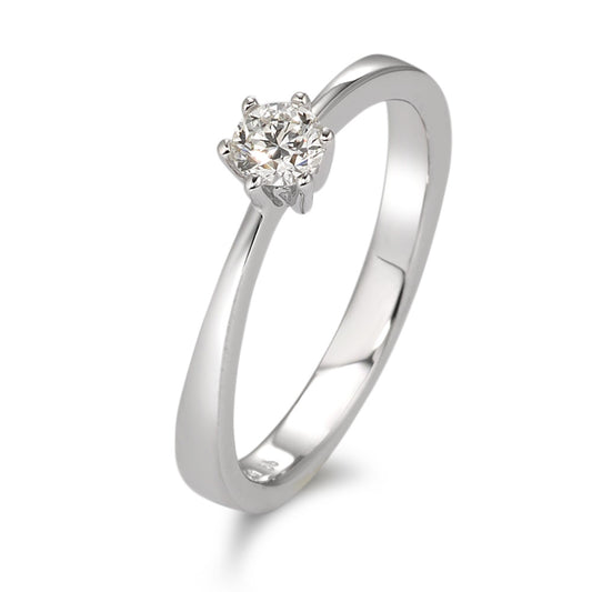 Solitärring 750/18 K vitguld diamant vit, 0.20 ct, [Brillant], w-si