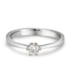 Solitärring 750/18 K vitguld diamant vit, 0.20 ct, [Brillant], w-si