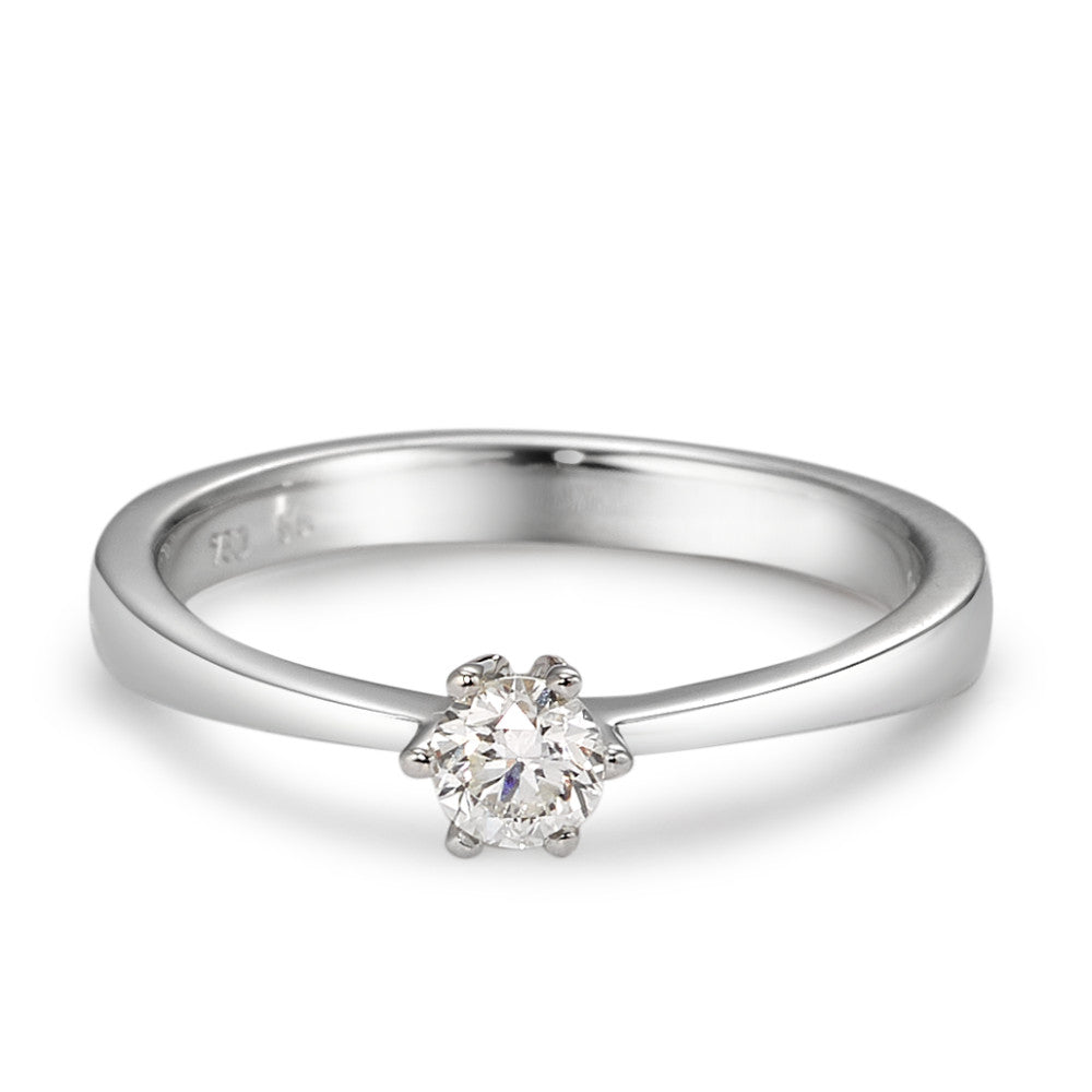 Solitärring 750/18 K vitguld diamant vit, 0.20 ct, [Brillant], w-si