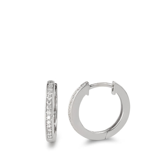 Hopfällbara örhängen 750/18 K vitguld diamant 0.14 ct, 28 stenar, w-si