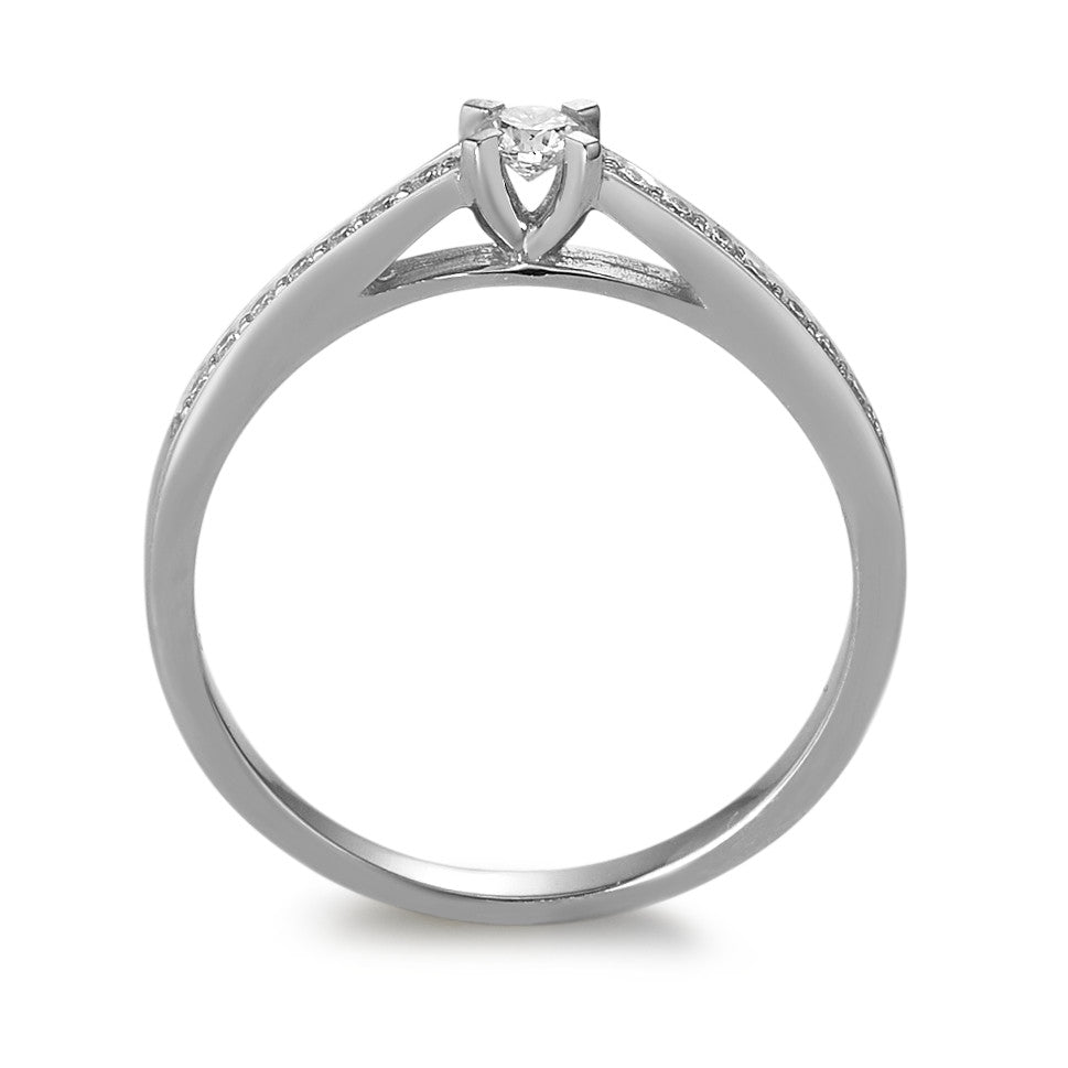 Finger ring 750/18 K vitguld diamant 0.17 ct, 15 stenar, w-si