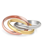 Finger ring 750/18 K gult guld, 750/18 K vitguld, 750/18 K rött guld