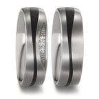 Partnerring titan, Kol diamant 0.03 ct, 3 stenar, tw-si