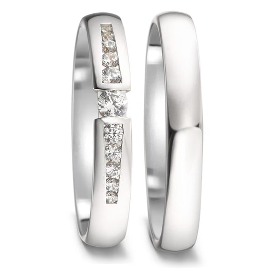 Partnerring 750/18 K vitguld diamant 0.25 ct, 11 stenar, w-si