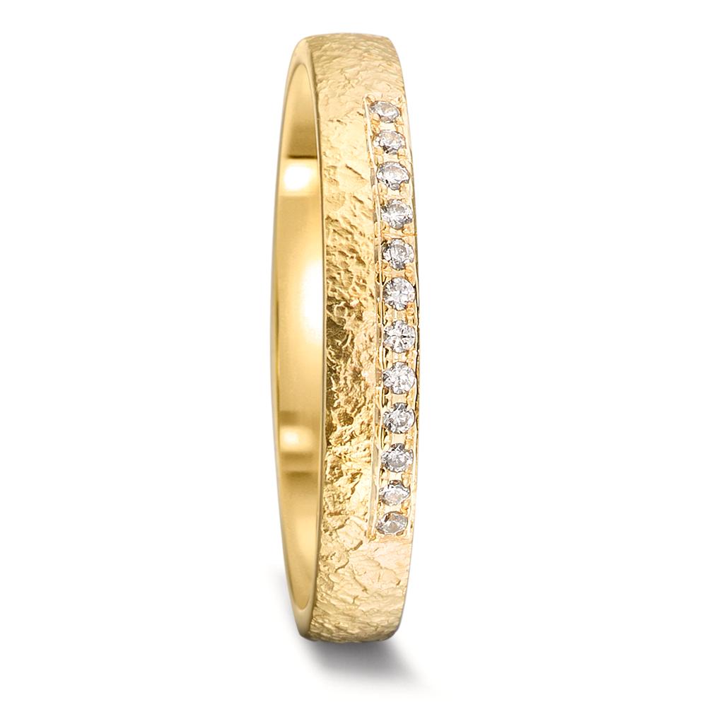 Partnerring 750/18 K gult guld diamant 0.06 ct, 12 stenar, tw-vsi