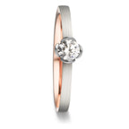 Solitärring 750/18 K rött guld, 750/18 K vitguld diamant 0.25 ct, tw-vsi