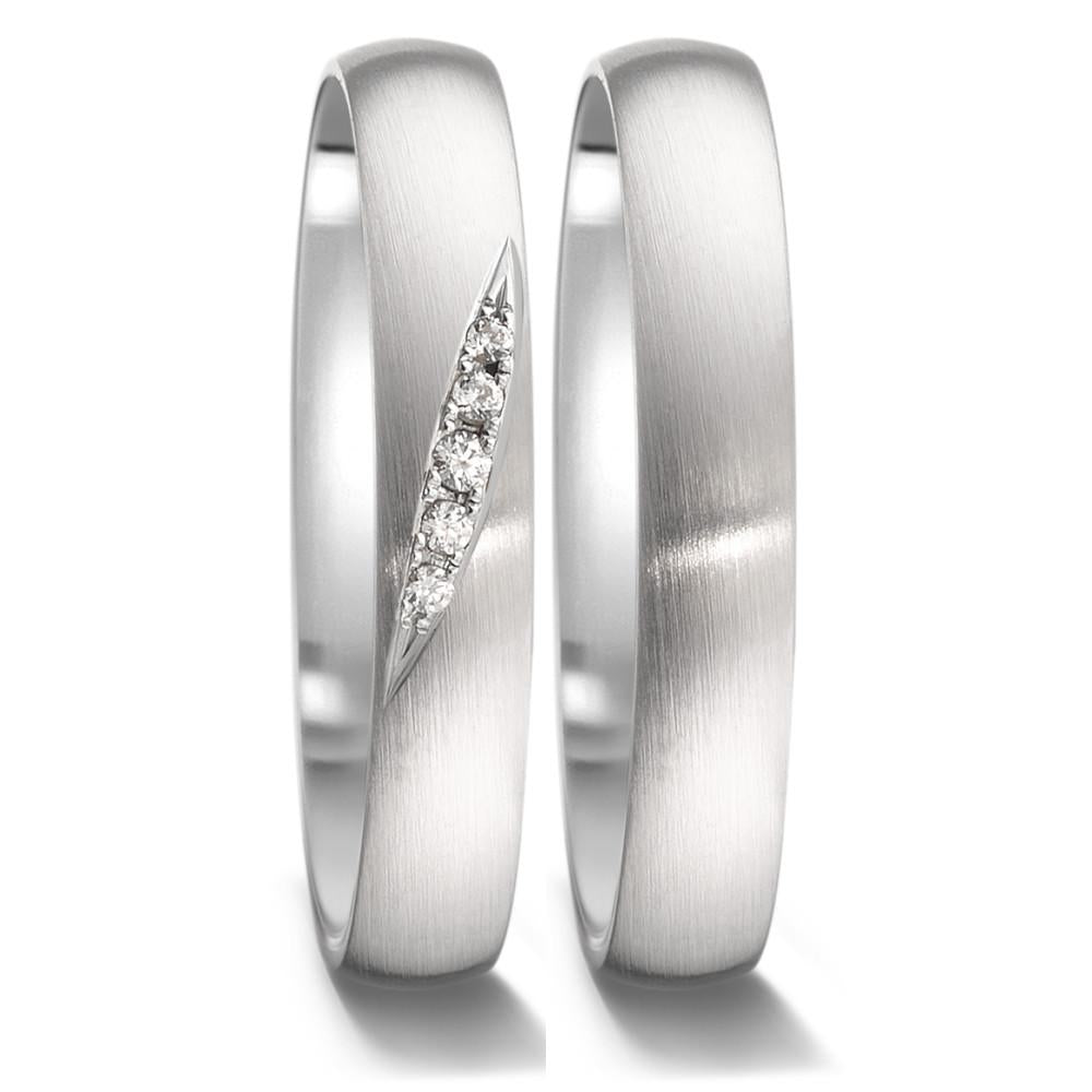 Partnerring 750/18 K vitguld diamant 0.036 ct, 5 stenar, tw-vsi