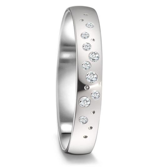 Partnerring 750/18 K vitguld diamant 0.087 ct, 9 stenar, tw-si