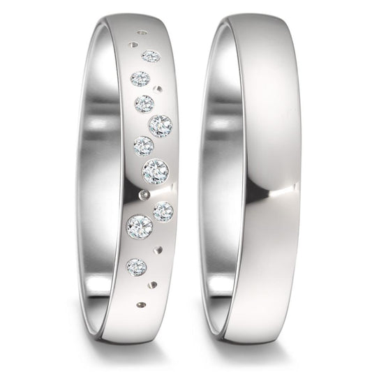 Partnerring 750/18 K vitguld diamant 0.087 ct, 9 stenar, tw-si
