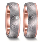 Partnerring 999 Tantal, 585/14 K roséguld diamant 0.03 ct, w-si