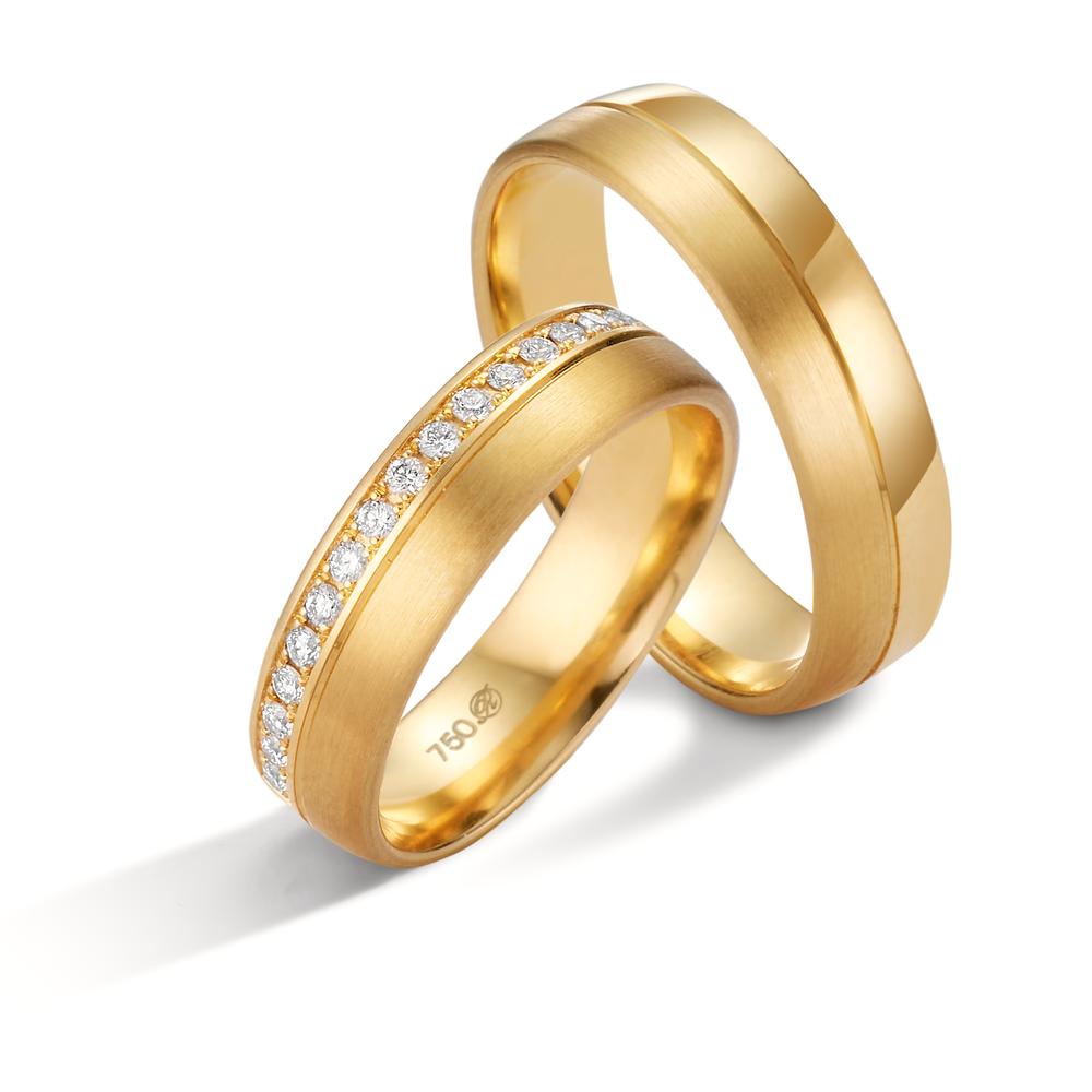 Partnerring 750/18 K gult guld