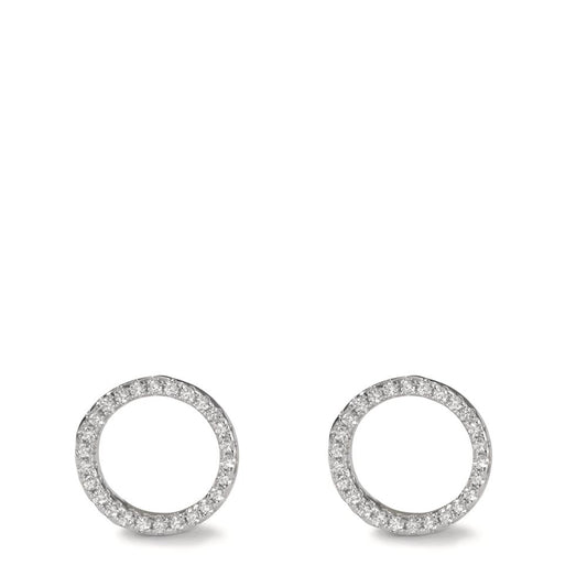 Örhängen med knoppar Silver Zirkoniumoxid rodiumpläterad Ø8 mm