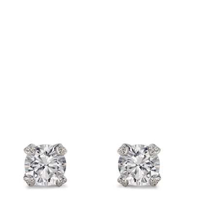 Örhängen med knoppar Silver Zirkoniumoxid rodiumpläterad Ø8.5 mm