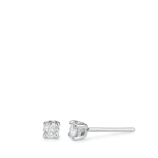 Örhängen med knoppar 750/18 K vitguld diamant vit, 0.25 ct, 2 stenar, [Brillant], w-si Ø3.5 mm