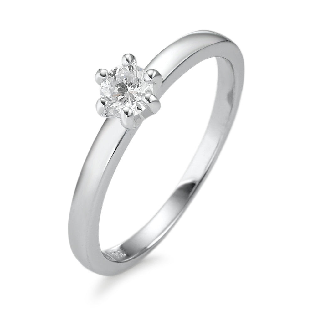 Solitärring 750/18 K vitguld diamant vit, 0.25 ct, [Brillant], w-si