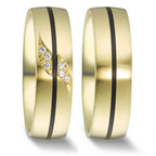 Partnerring 585/14 K gult guld, Kol