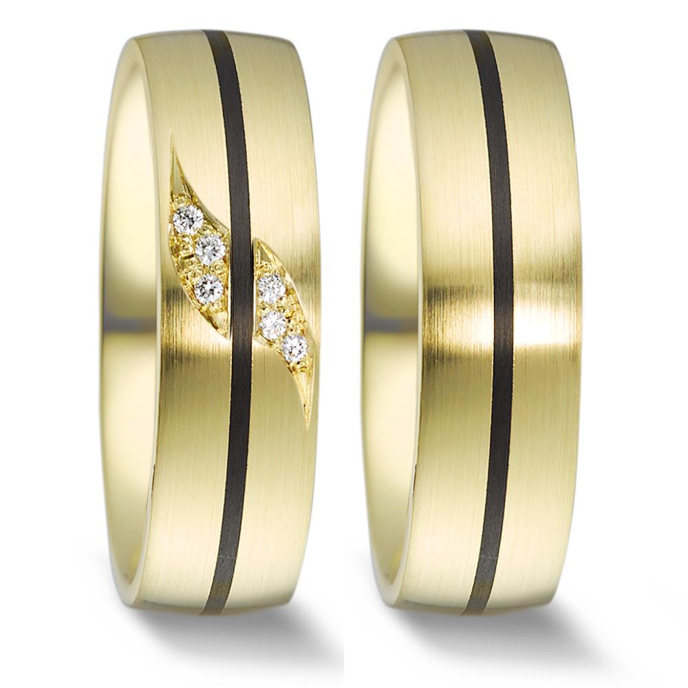 Partnerring 585/14 K gult guld, Kol