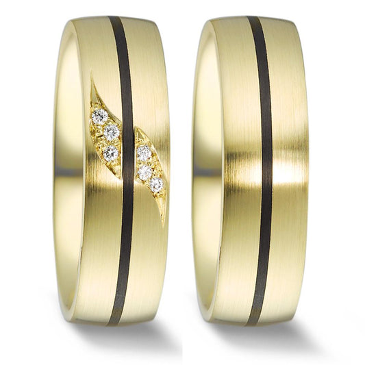 Partnerring 585/14 K gult guld, Kol