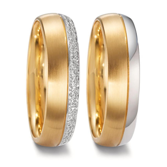Partnerring 750/18 K vitguld, 750/18 K gult guld