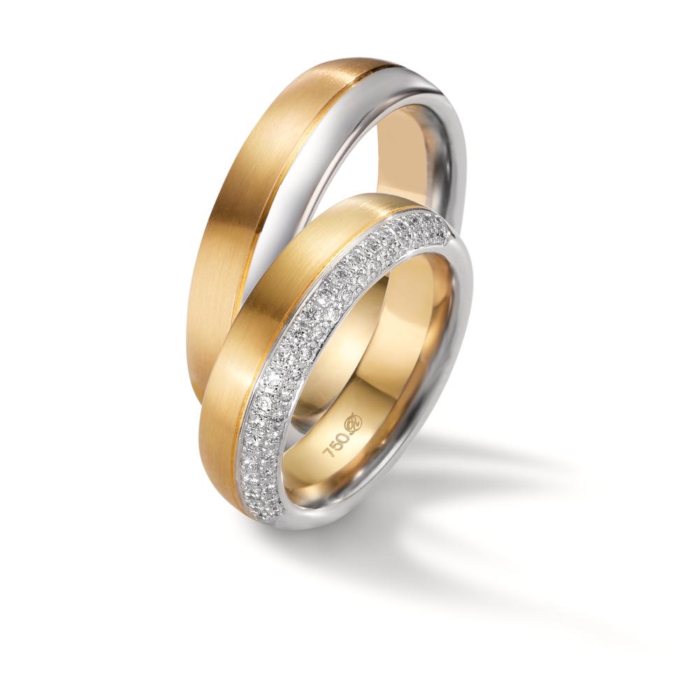 Partnerring 750/18 K vitguld, 750/18 K gult guld