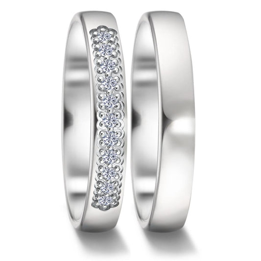 Partnerring 750/18 K vitguld diamant 0.11 ct, 11 stenar, tw-vsi