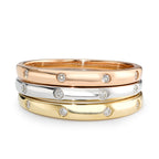 Sätt i ring 750/18 K vitguld, 750/18 K gult guld, 750/18 K rött guld diamant 0.13 ct, 13 stenar, w-si