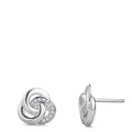 Örhängen med knoppar Silver Zirkoniumoxid rodiumpläterad Ø10 mm