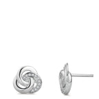 Örhängen med knoppar Silver Zirkoniumoxid rodiumpläterad Ø10 mm