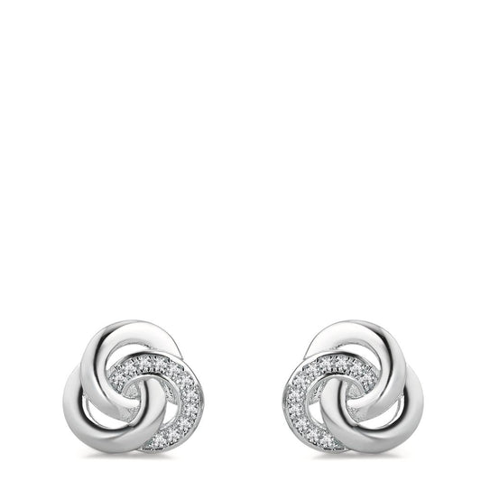 Örhängen med knoppar Silver Zirkoniumoxid rodiumpläterad Ø10 mm