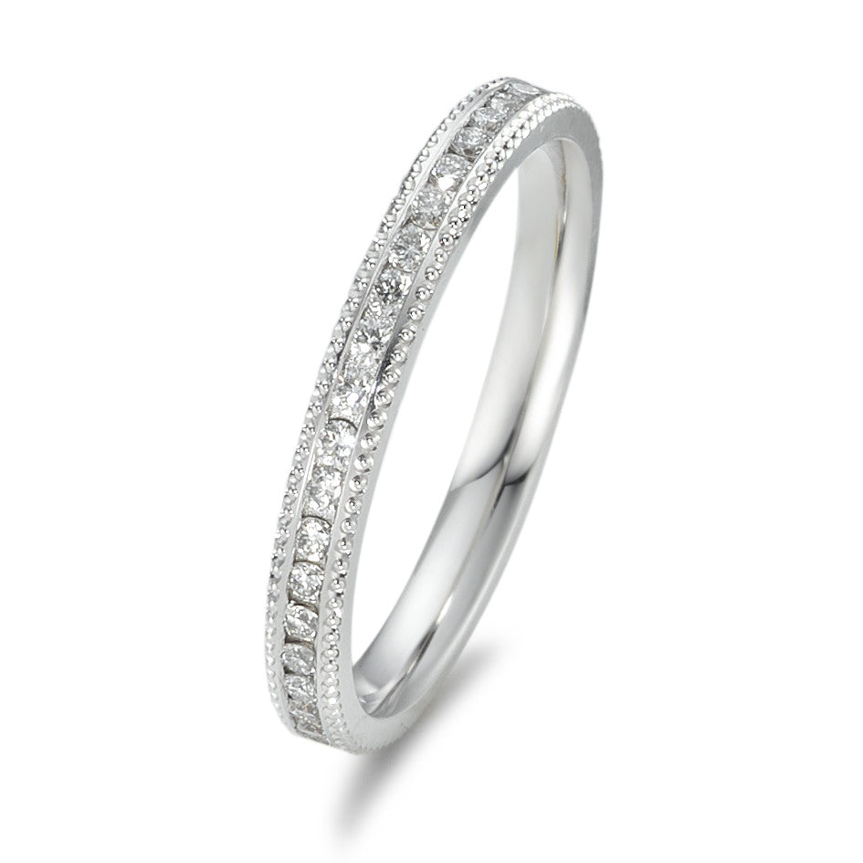 Minnesring 750/18 K vitguld diamant 0.41 ct, 41 stenar, w-si