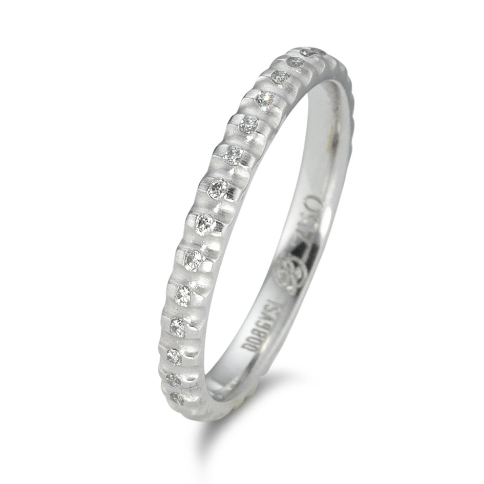 Minnesring 750/18 K vitguld diamant 0.08 ct, 16 stenar, tw-vsi