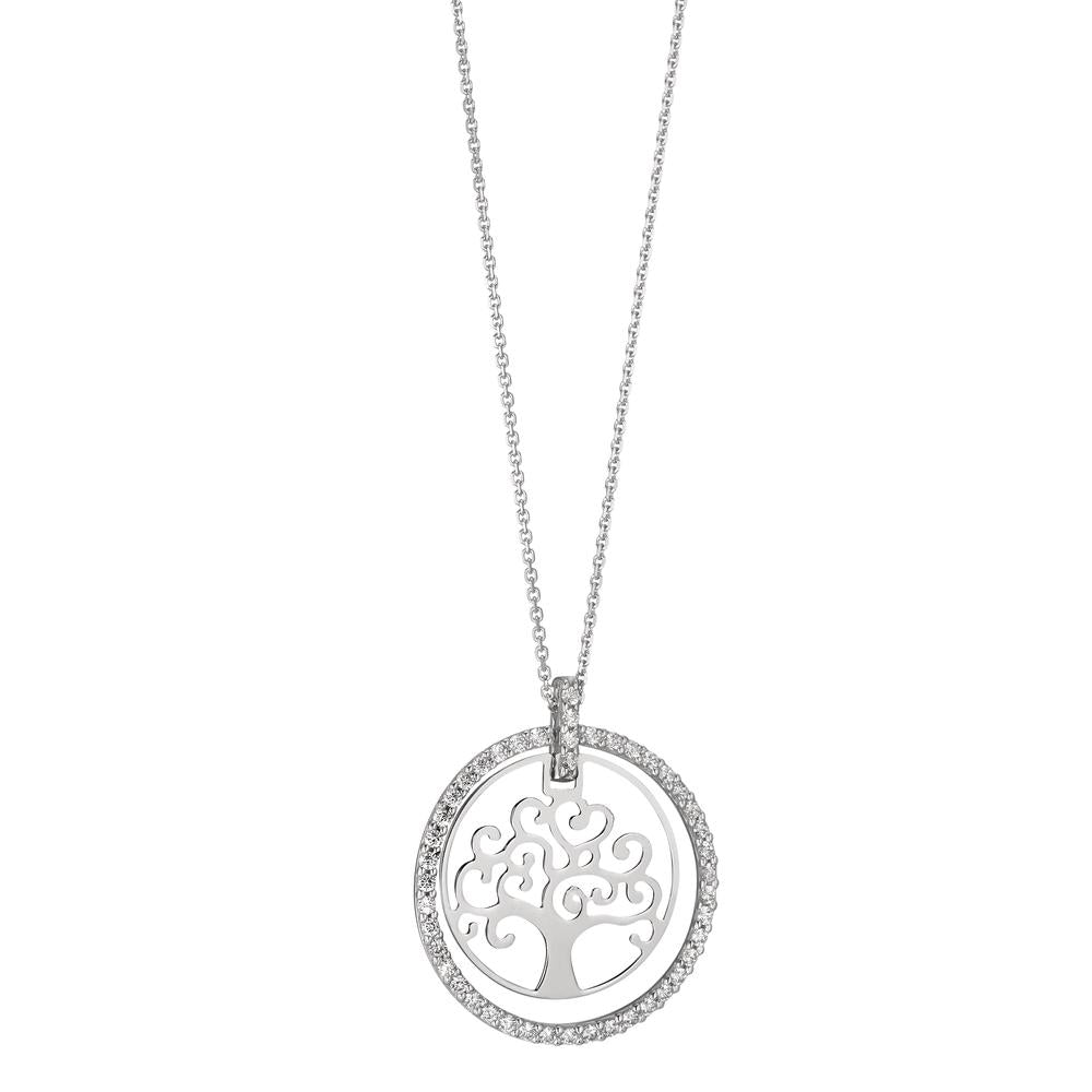 Collier 750/18 K vitguld Zirkoniumoxid Livets träd 42 cm Ø18 mm