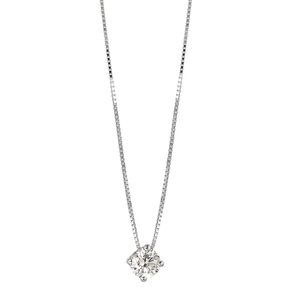 Collier 750/18 K vitguld diamant 0.25 ct, w-si 42 cm Ø4 mm