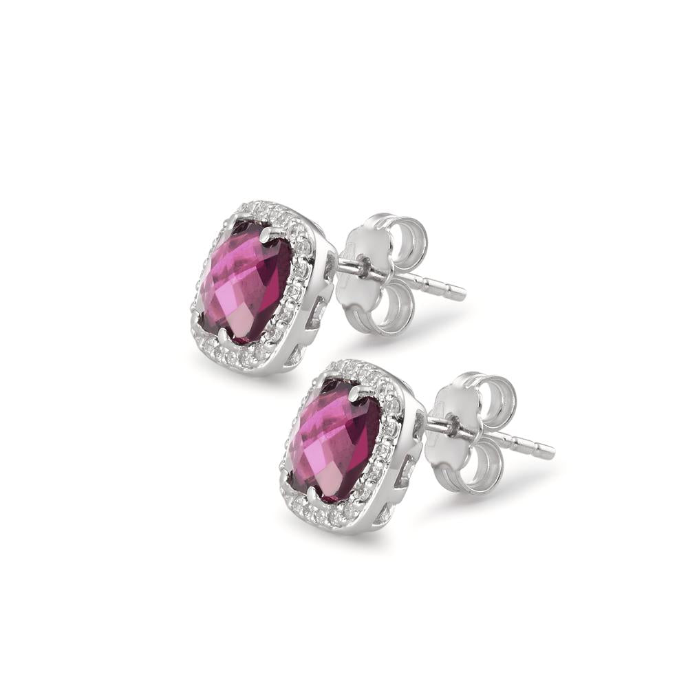 Örhängen med knoppar 750/18 K vitguld Rhodolit Ø9 mm