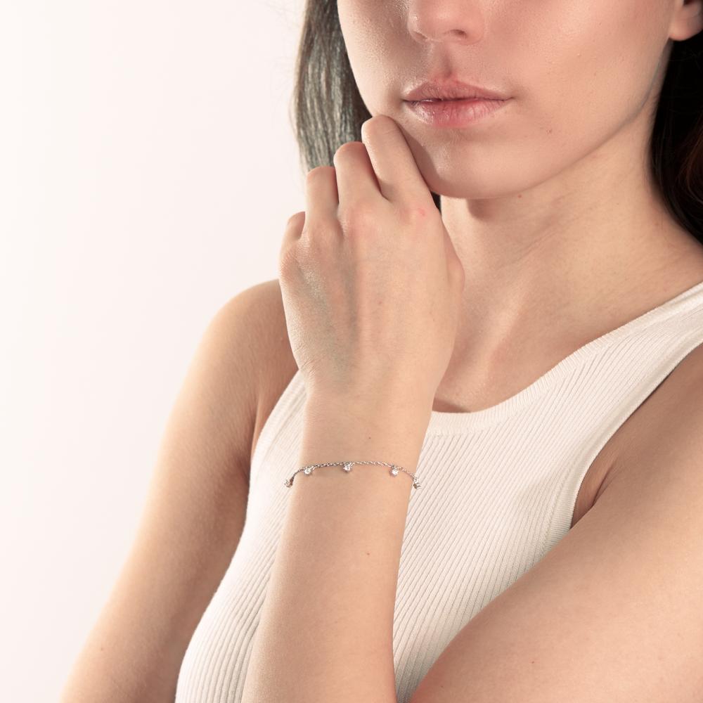 Armband Silver Zirkoniumoxid rodiumpläterad 16-19 cm