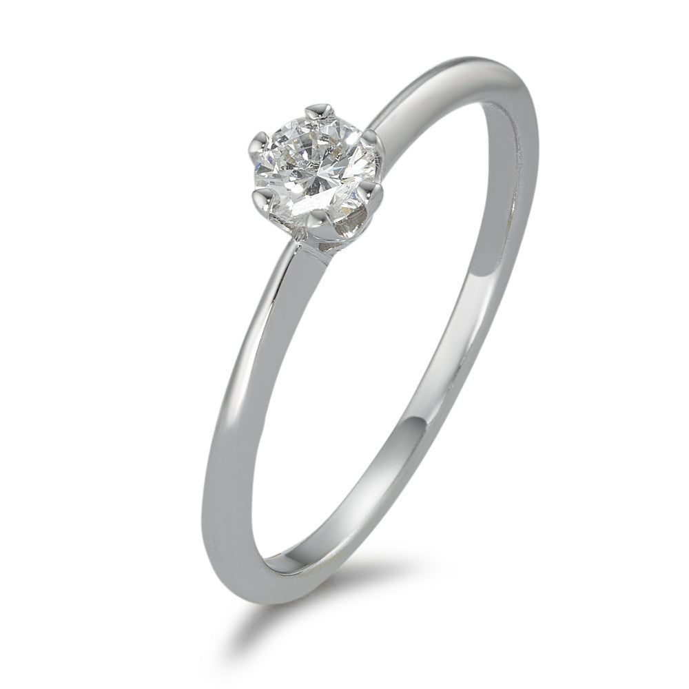 Solitärring 585/14 K vitguld diamant 0.20 ct, w-si