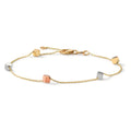 Armband 585/14 K gult guld, 585/14 K vitguld, 585/14 K rött guld trikolor Ø4 mm