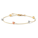 Armband 585/14 K gult guld, 585/14 K vitguld, 585/14 K rött guld trikolor Ø4 mm