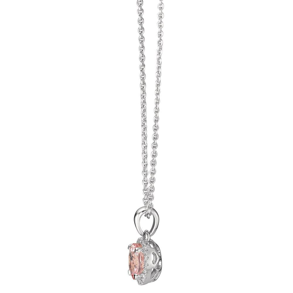 Collier 750/18 K vitguld Morganit, diamant 0.06 ct, w-si 42-45 cm