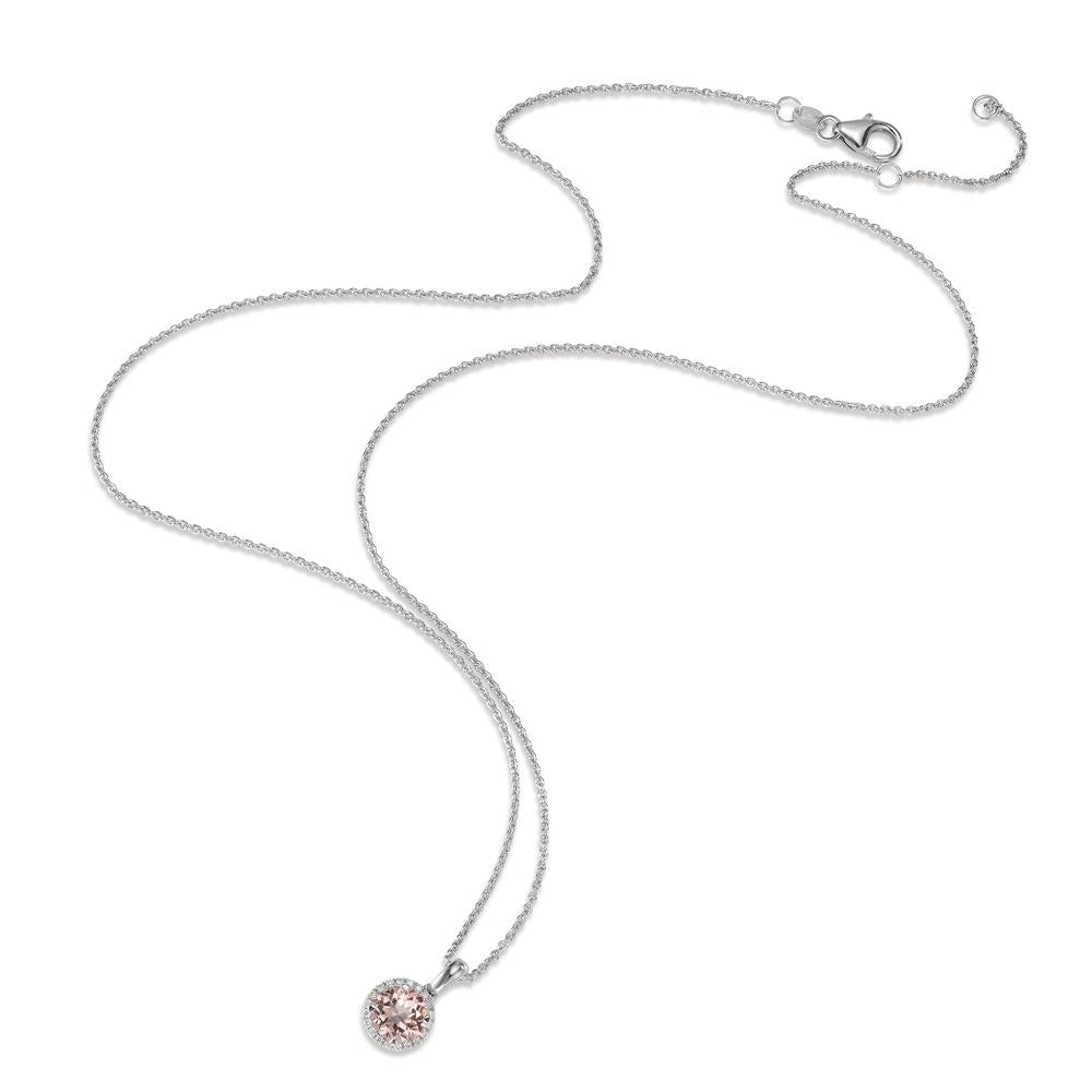 Collier 750/18 K vitguld Morganit, diamant 0.06 ct, w-si 42-45 cm