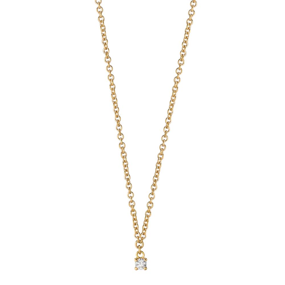 Collier 750/18 K gult guld diamant 0.04 ct, w-si 40-42 cm