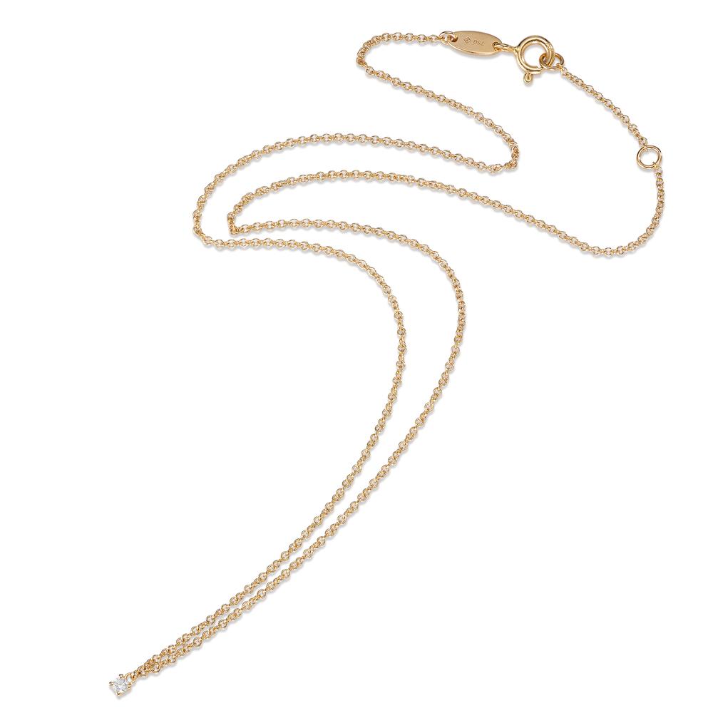Collier 750/18 K gult guld diamant 0.04 ct, w-si 40-42 cm